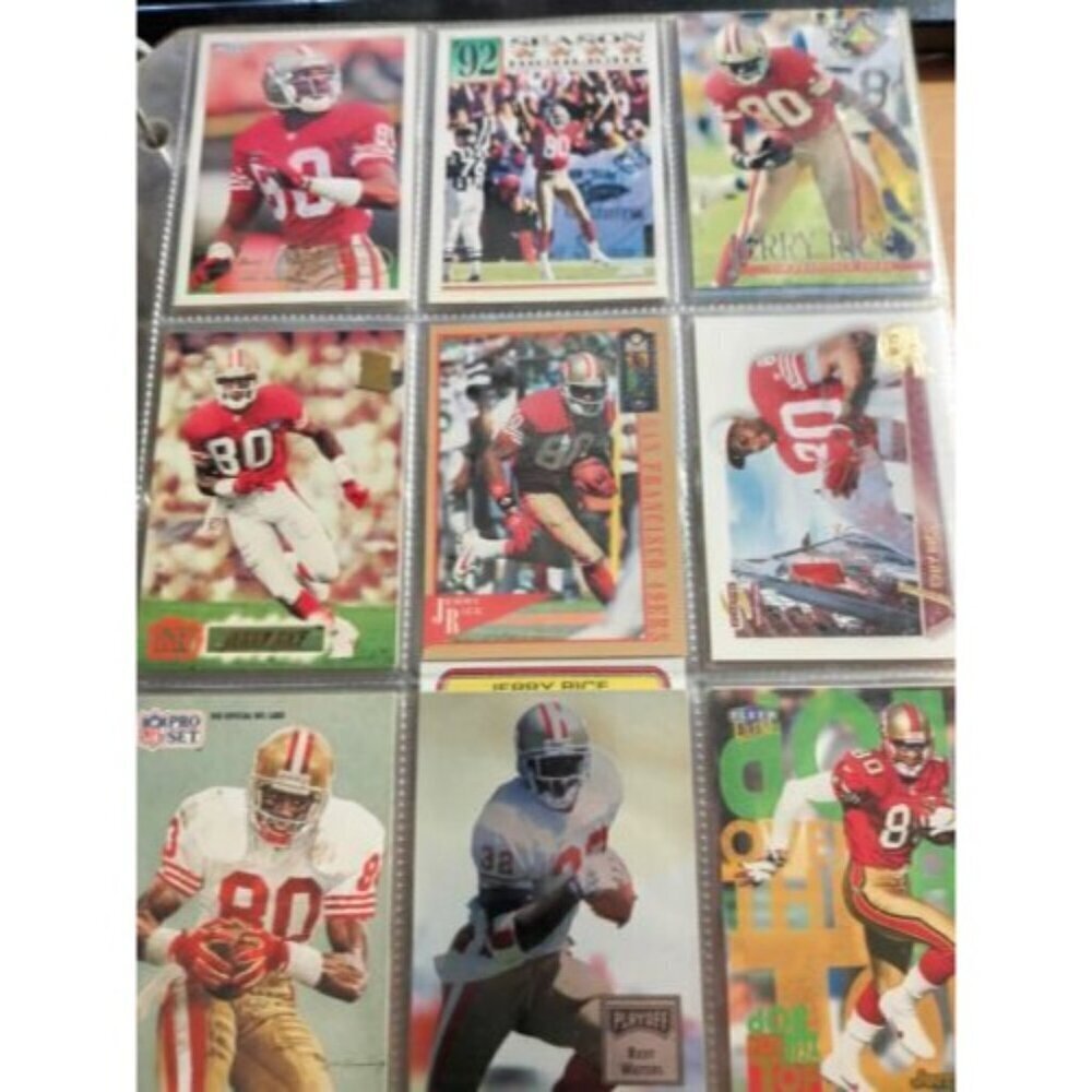 Jerry Rice Lot Of 9 Football Cards  FORTY NINERS/RAIDERS